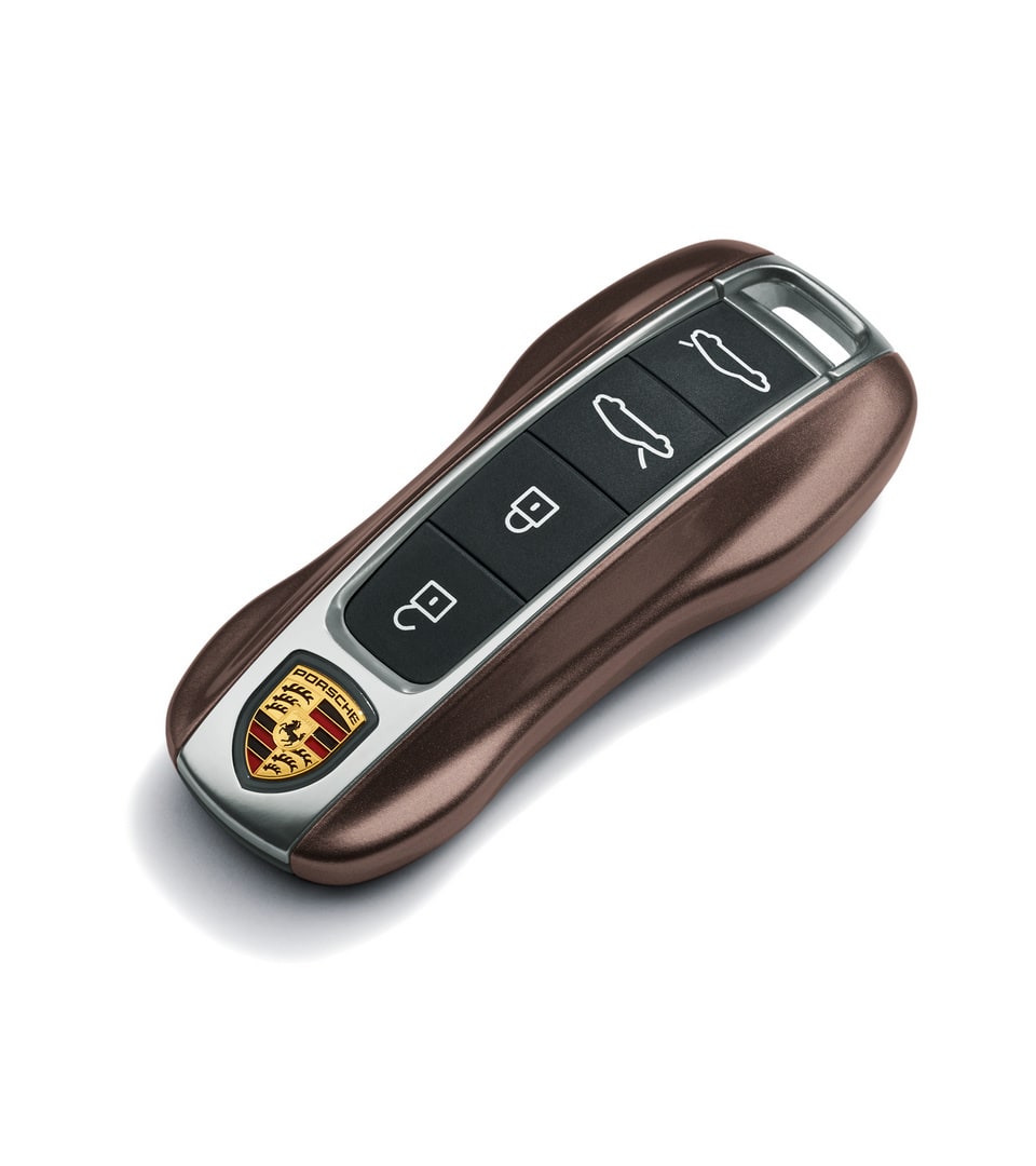 Окрашенные боковые накладки ключа, 2 шт., Трюфельно-коричневый для Porsche Taycan, Panamera, Cayenne, 911 — фото 1