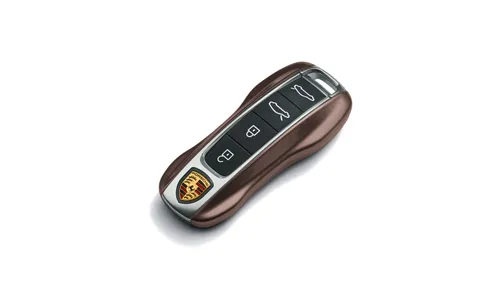 Окрашенные боковые накладки ключа, 2 шт., Трюфельно-коричневый для Porsche Taycan, Panamera, Cayenne, 911 — фото 1