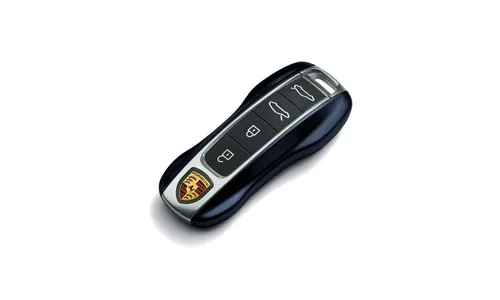 Окрашенные боковые накладки ключа, 2 шт., Чёрный Chromite металлик для Porsche Taycan, Panamera, Cayenne, 911 — фото 1