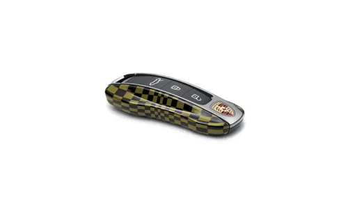 Комплект накладок для автомобильного ключа, Pascha, чёрный / Olive Neo для Porsche Taycan, Panamera, Cayenne, 911 — фото 1