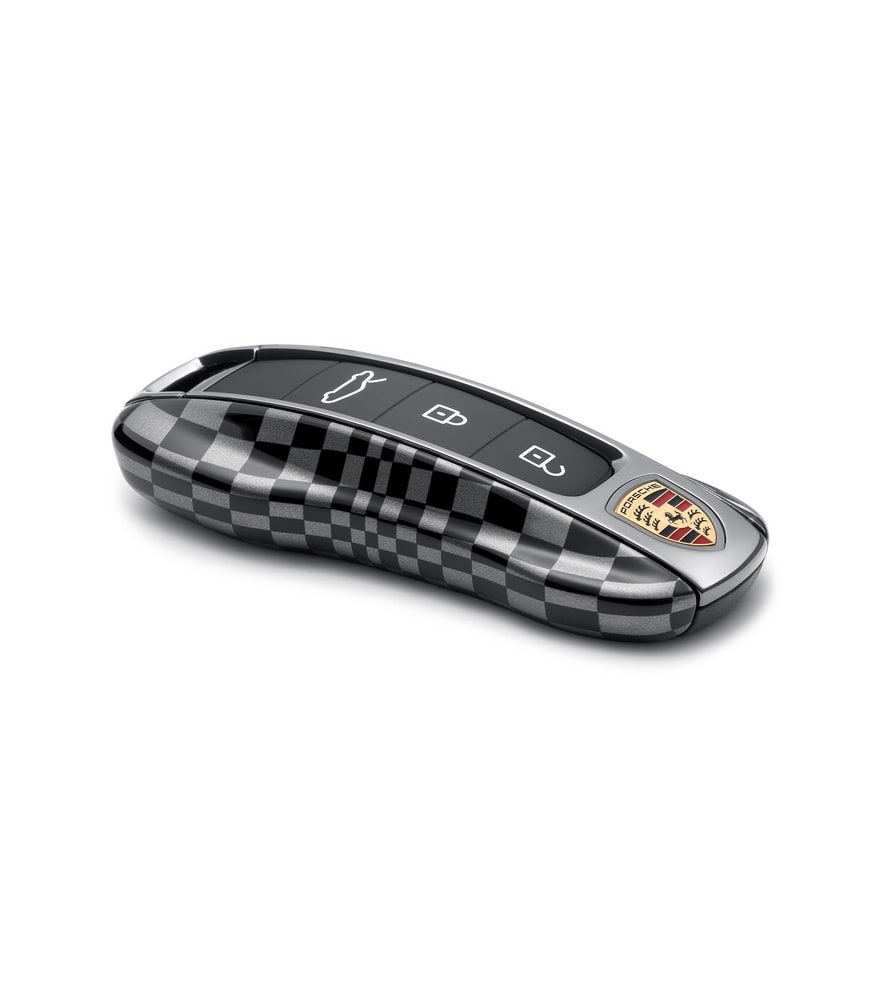 Накладки ключа Heritage Pascha Schwarz/Darksilver, 4 детали для Porsche Taycan, Panamera, Cayenne, 911 — фото 1