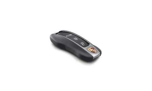 Боковые накладки ключа с кожаной отделкой, 2 шт., Сланцево-серый для Porsche Taycan, Panamera, Cayenne, 911 — фото 1