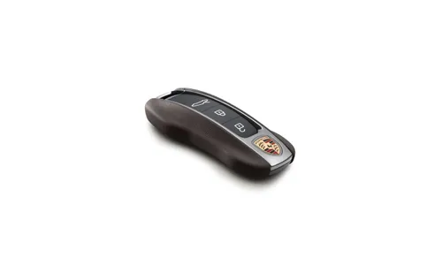 Боковые накладки ключа с кожаной отделкой, 2 шт., Агатовый серый для Porsche Taycan, Panamera, Cayenne, 911 — фото 1