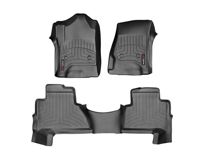 Коврики всесезонные Cadillac Escalade 2015-, короткая база, черные, 2 ряда, WeatherTech — фото 1