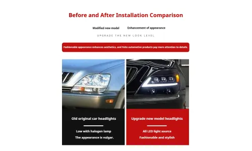 Фары передние LED с ходовыми огнями для Lexus RX (1998-2003), комплект, комплект, FT Carlight Carlight — фото 7