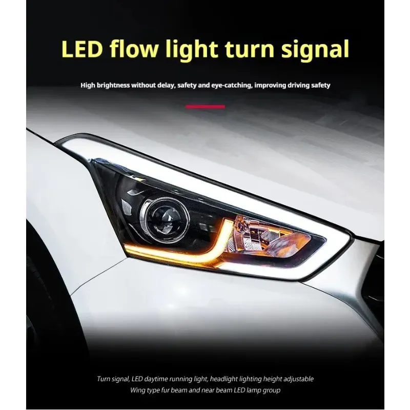 Фары передние LED с ходовыми огнями для Hyundai Creta IX25 (2014-2019), комплект, комплект, FT Carlight Carlight — фото 2