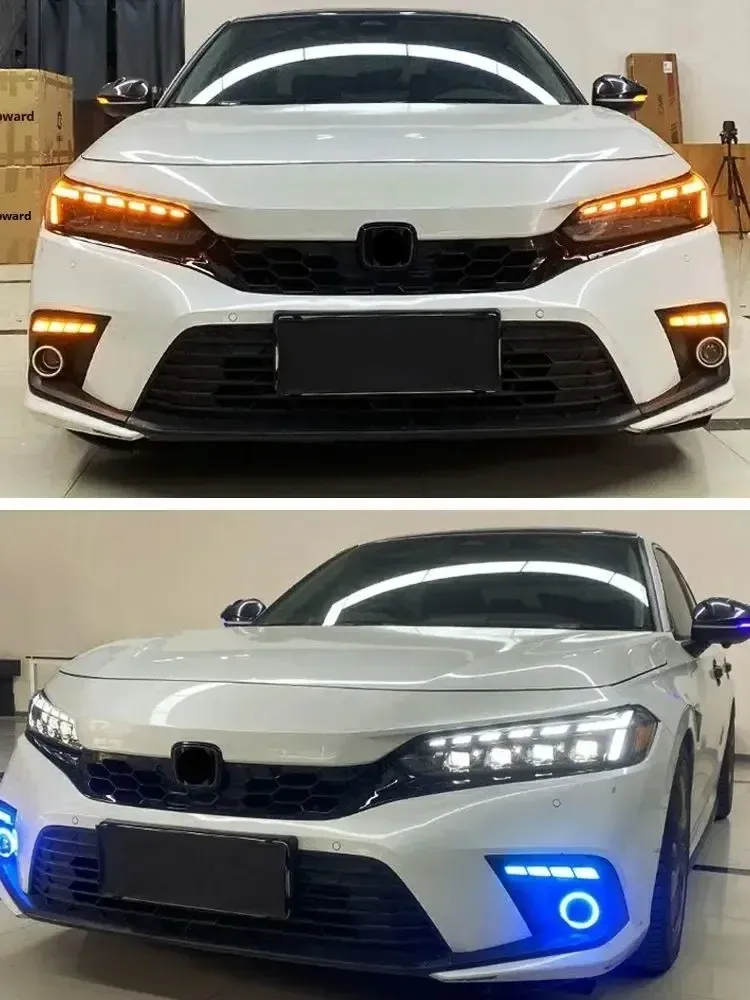 Фары передние LED с ходовыми огнями для Honda Civic 11 (2022-2025), комплект, FT Carlight — фото 7