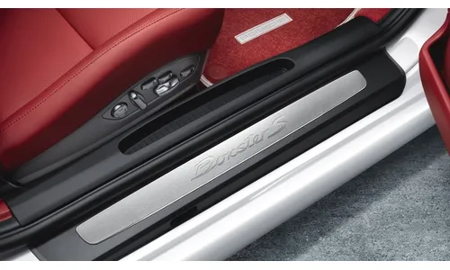 Накладки порогов из нержавеющей стали, «Boxster S» для Porsche Boxster 981, Boxster 982 — фото 1
