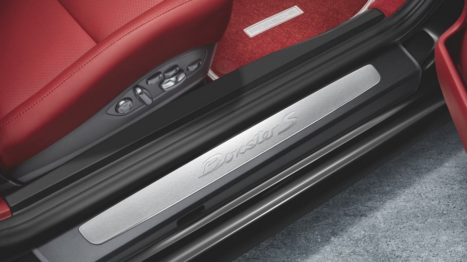 Накладки порогов из нержавеющей стали, «Boxster S» для Porsche Boxster 981, Boxster 982 — фото 2