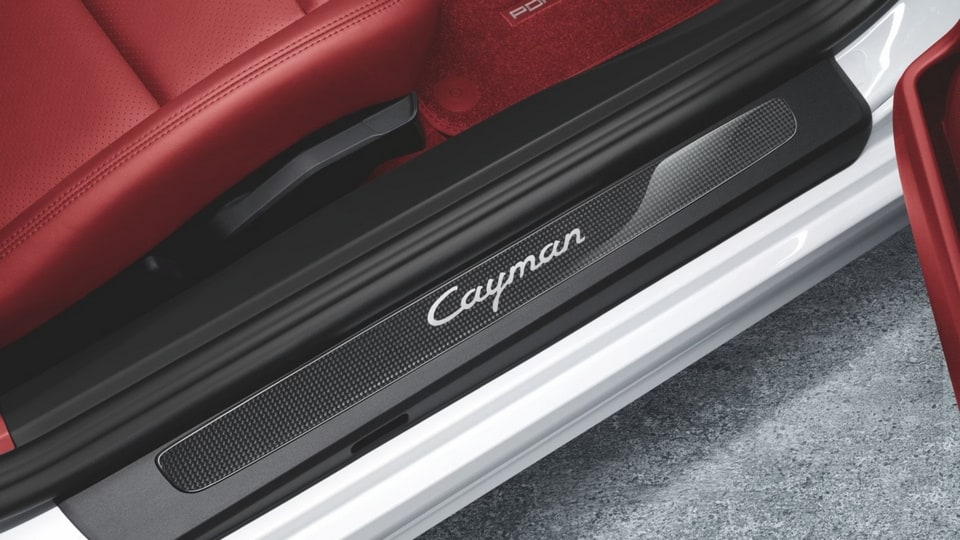 Карбоновые накладки порогов, «Cayman» для Porsche Cayman 981, Cayman 982 — фото 2