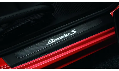 Карбоновые накладки порогов с подсветкой, «Boxster S» для Porsche Boxster 981, Boxster 982 — фото 2