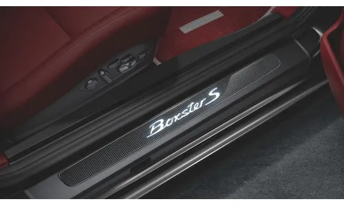 Карбоновые накладки порогов с подсветкой, «Boxster S» для Porsche Boxster 981, Boxster 982 — фото 3