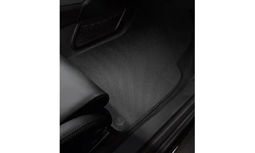 Карбоновые коврики салона с кожаной окантовкой, 2 шт., Карбон для Porsche 911 991.1, 911 991.2, Boxster/Cayman 982, Boxster/Cayman 981 — фото 1
