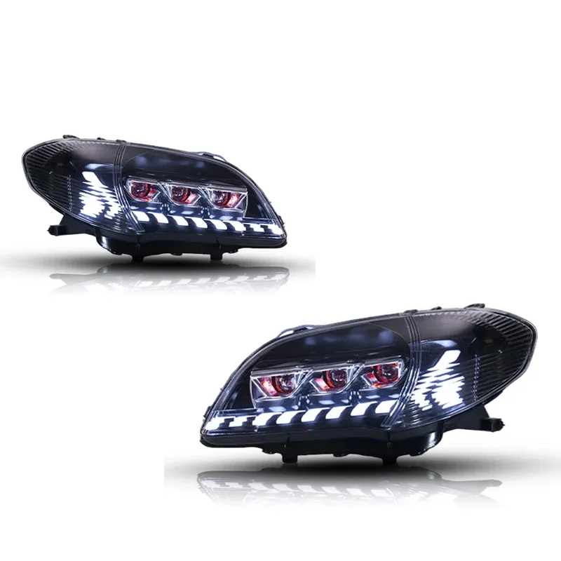 Фары передние LED с ходовыми огнями для Toyota Vios (2005-2007), комплект, комплект, FT Carlight Carlight — фото 6