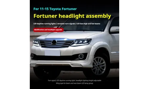 Фары LED проектор 3-глазные ДХО для Toyota Fortuner (2011-2015), комплект, комплект, FT Carlight Carlight — фото 5