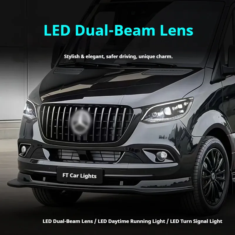 Фары передние LED с ходовыми огнями для Mercedes Sprinter W907 (2019-2026), комплект, комплект, FT Carlight Carlight — фото 4