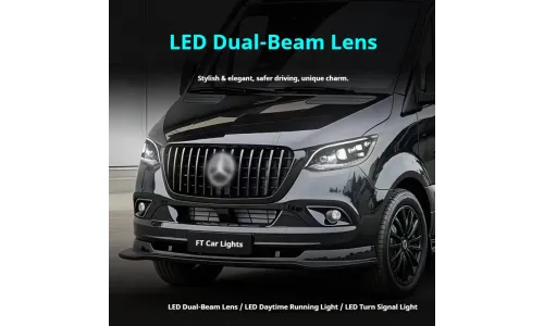 Фары передние LED с ходовыми огнями для Mercedes Sprinter W907 (2019-2026), комплект, комплект, FT Carlight Carlight — фото 4