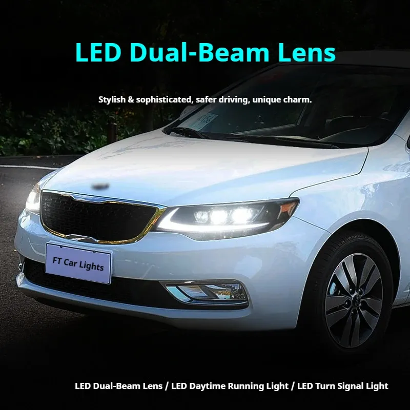 Фары передние LED с ходовыми огнями для Kia Forte (2014-2016), комплект, комплект, FT Carlight Carlight — фото 4