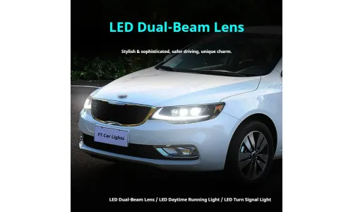Фары передние LED с ходовыми огнями для Kia Forte (2014-2016), комплект, комплект, FT Carlight Carlight — фото 4