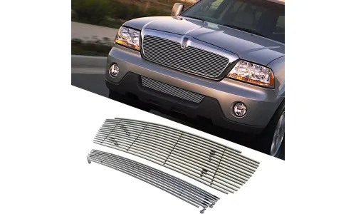 Lincoln Aviator 2003-2006 верхняя алюминиевая хром решетка с ламелями, вставка — фото 1