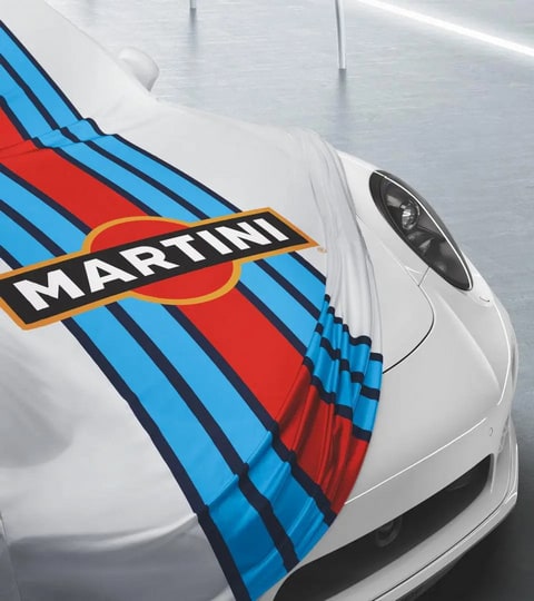 Гаражный чехол автомобиля MARTINI RACING®, с Aerokit для Porsche 911 991.1 Turbo — фото 4