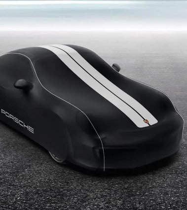 Гаражный чехол автомобиля Plus, чёрный, серебристый декор для Porsche 911 991.1, 911 991.2 — фото 3