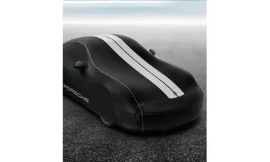 Гаражный чехол автомобиля Plus, чёрный, серебристый декор для Porsche 911 991.1, 911 991.2 — фото 3