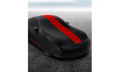 Гаражный чехол автомобиля Plus, чёрный, красный декор для Porsche 911 991.1, 911 991.2 — фото 3