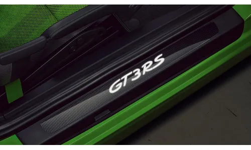 Карбоновые накладки порогов с подсветкой, «GT3 RS», 2 шт. для Porsche 911 991.1 GT3 RS, 911 991.2 GT3 RS — фото 1