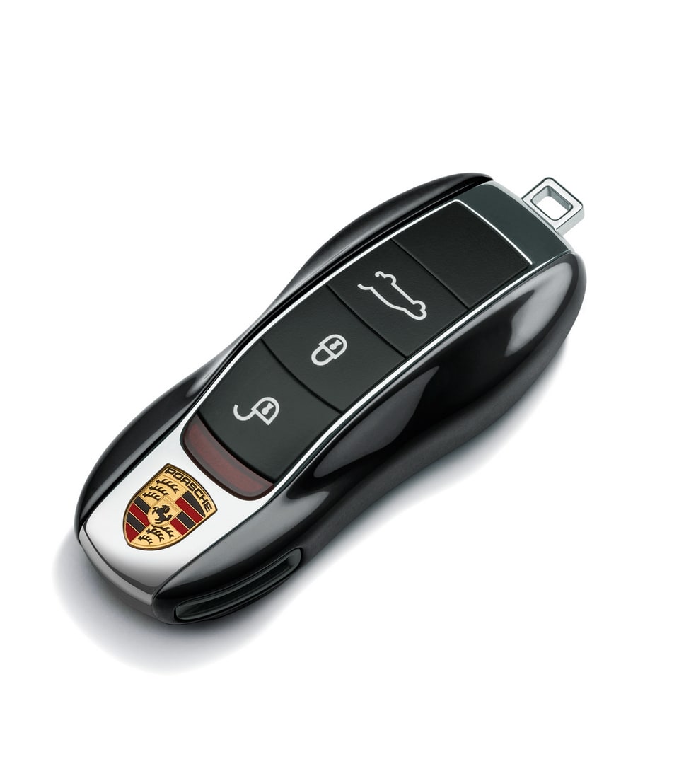 Окрашенные боковые накладки ключа, 2 шт., Чёрный для Porsche Cayenne, Macan, Boxster/Cayman, 911, Panamera — фото 1