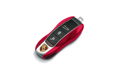 Окрашенные боковые накладки ключа, 2 шт., Красный Guards Red для Porsche Cayenne, Macan, Boxster/Cayman, 911, Panamera — фото 1