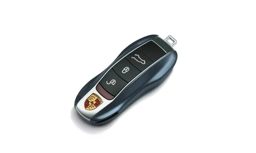 Окрашенные боковые накладки ключа, 2 шт., Графитовый синий металлик для Porsche Cayenne, Macan, Boxster/Cayman, 911, Panamera — фото 1