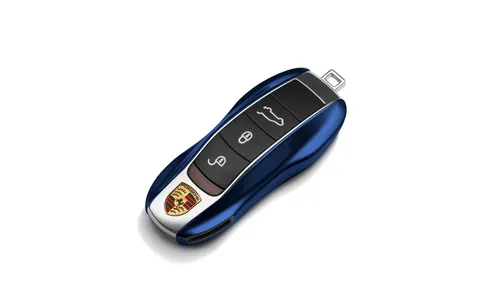 Окрашенные боковые накладки ключа, 2 шт., Тёмно-синий металлик для Porsche Cayenne, Macan, Boxster/Cayman, 911, Panamera — фото 1