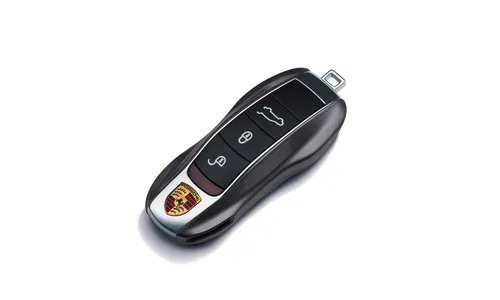 Окрашенные боковые накладки ключа, 2 шт., Метеоритный серый металлик для Porsche Cayenne, Macan, Boxster/Cayman, 911, Panamera — фото 1