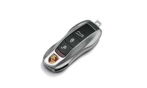 Окрашенные боковые накладки ключа, 2 шт., Серебристый GT металлик для Porsche Cayenne, Macan, Boxster/Cayman, 911, Panamera — фото 1