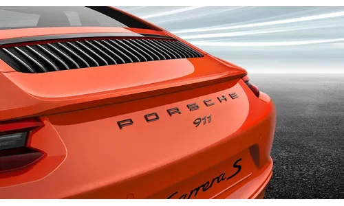 Комплект задних надписей с обозначением 911, чёрный глянцевый для Porsche 911 991.2 — фото 1