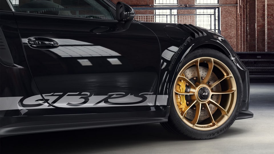 Серебристые боковые наклейки GT3 RS для Porsche 911 991.2 GT3 RS — фото 1
