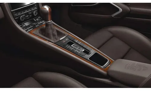 Накладка центральной консоли из махагони для Porsche Boxster/Cayman 981, Boxster/Cayman 982, 911 991.1, 911 991.2 — фото 1