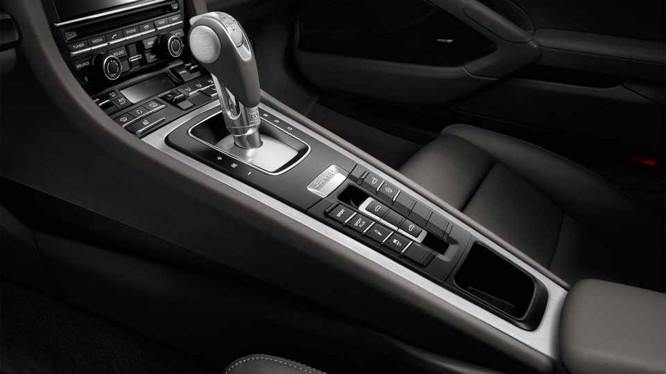 Накладка центральной консоли из шлифованного алюминия для Porsche Boxster/Cayman 981, Boxster/Cayman 982, 911 991.1, 911 991.2 — фото 1