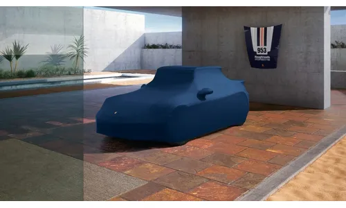 Уличный чехол Outdoor Car Cover Plus, синий, с багажной корзиной для Porsche 911 992.1 Dakar — фото 1