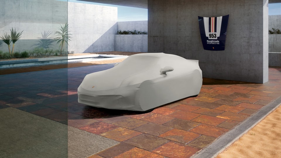 Уличный чехол Outdoor Car Cover Plus, бежевый, без багажной корзины для Porsche 911 992.1 Dakar — фото 1