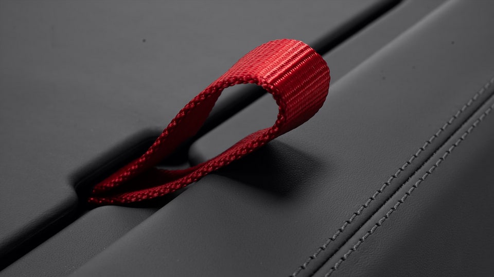 Ременные петли багажного бокса салона, красные Guards Red для Porsche 911 992.2 GT3 — фото 1