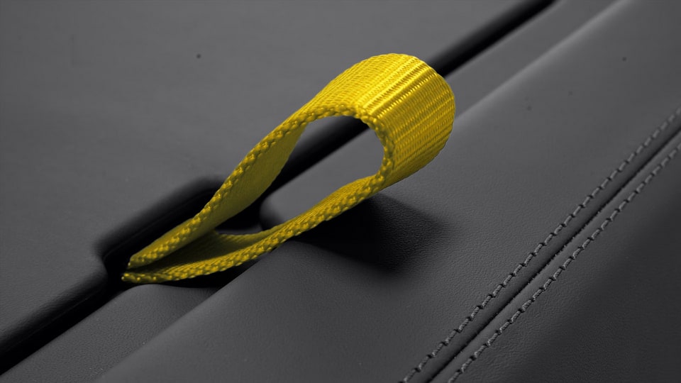 Ременные петли багажного бокса салона, жёлтые Racing Yellow для Porsche 911 992.2 GT3 — фото 1