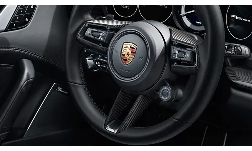 Кожаный руль GT Sport с матовым карбоном и чехлом ключа, с Sport Chrono, для PDK для Porsche 911 992.1 — фото 2