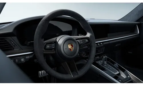 Руль GT Sport Race-Tex и матовой карбоновой накладкой, с Sport Chrono для Porsche 911 992.2 — фото 1