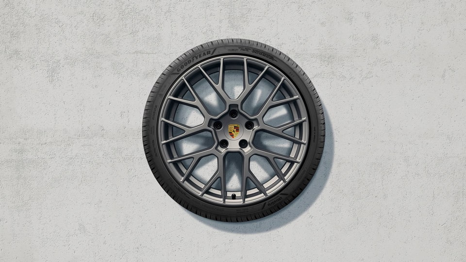 Комплект зимних колёс 20/21 дюймов, дизайн RS Spyder Design, тёмно-серебристый Darksilver для Porsche 911 992.2 — фото 1
