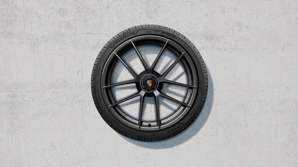 Комплект зимних колёс 20/21 дюймов, дизайн Carrera GTS, антрацитовый серый, центральное крепление для Porsche 911 992.2 — фото 1