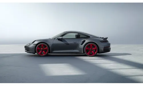 Комплект летних колёс 20/21 дюймов, дизайн 911 Sport Classic, красный Pyro Red, центральное крепление для Porsche 911 992.2 Turbo S — фото 2
