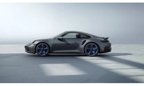 Комплект летних колёс 20/21 дюймов, дизайн 911 Sport Classic, синий Indigo Blue, центральное крепление для Porsche 911 992.2 Turbo S — фото 2