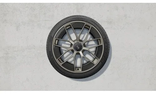 Комплект колёс 20/21 дюйм Turbo Exclusive Design с Carbon Blades, Turbonit, сатиновый для Porsche 911 992.2 Turbo S — фото 1